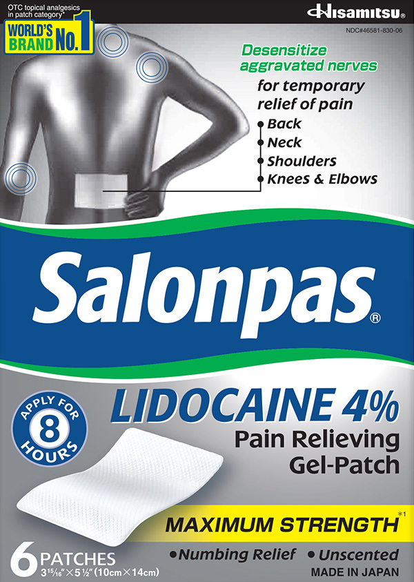 Salonpas&reg; LIDOCAINE Pain Relieving Gel-Patch
